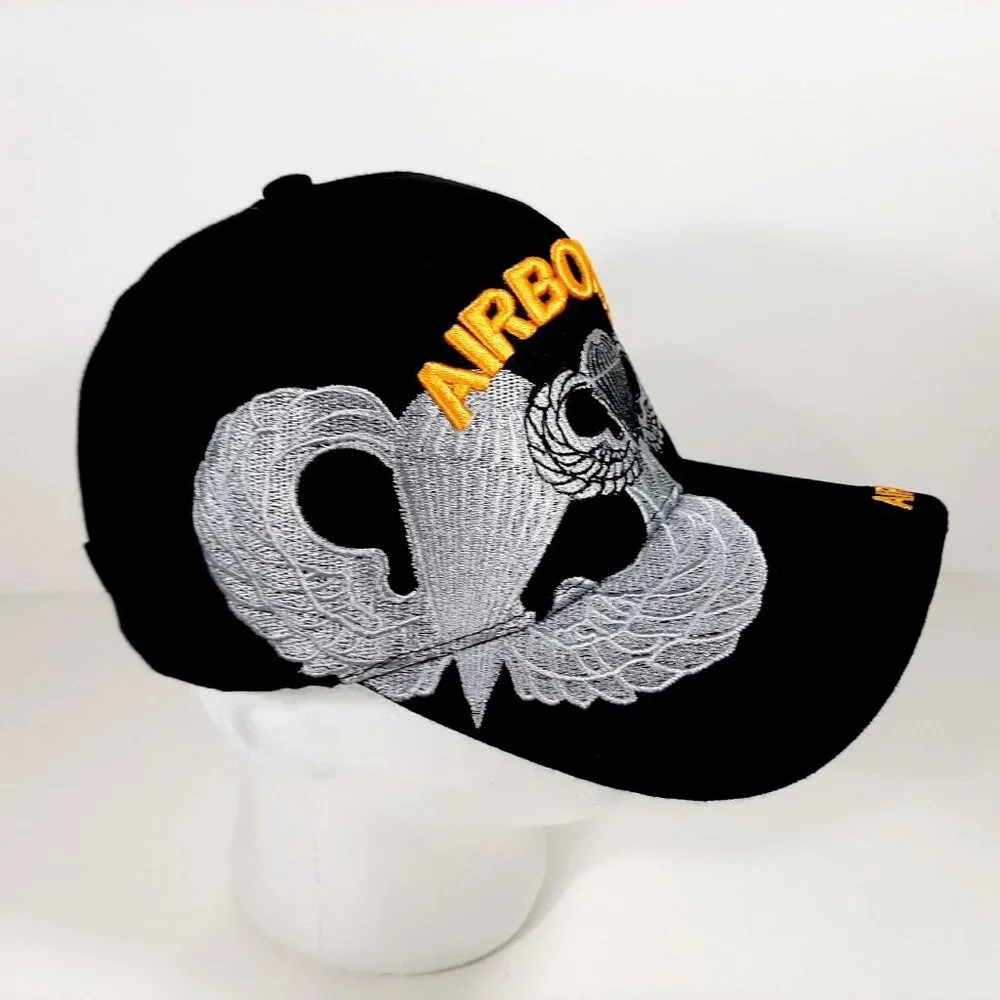 US Army Airborne Men's Cap Hat Embroidered Black A